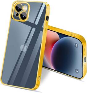 【bjnosdv】透明・メッキ加工 iPhone 14Plus ケース クリア 耐衝撃 米軍MIL規格 アイフォン14Plus カ