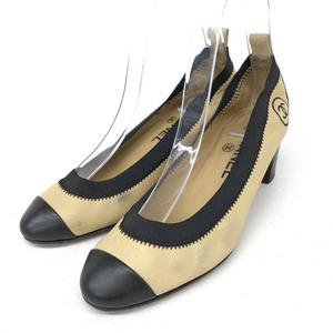 ◆CHANEL シャネル パンプス サイズ35 1/2◆ ブラック/ベージュ レディース 靴 シューズ shoes ココマーク