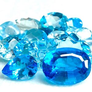 1円〜!!（天然ブルートパーズおまとめ102.5ct）j 約20.5g ルース 裸石 宝石 ジュエリー jewelry blue topaz w4 ま155