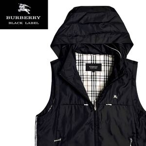 BURBERRY BLACK LABEL ナイロンベスト　2Way L バーバリーブラックレーベル 黒