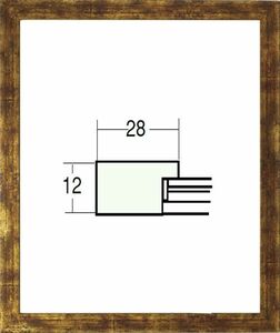 デッサン用額縁 木製フレーム 5698 大全紙サイズ 古代赤金 ゴールド