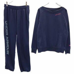 アンダーアーマー 長袖 トレーナー 上下 セットアップ 上:XL 下:MD 紺 UNDER ARMOUR スウェット メンズ