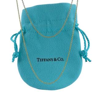 希少 美品 Tiffany&Co. ティファニー イエロー ゴールド ロング ネックレス チェーン 71㎝ YO90