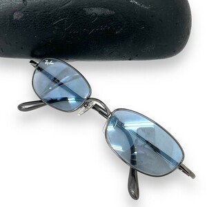 美品 Ray-Ban レイバン サングラス 眼鏡 アイウェア ファッション ブランド ケース付 RB3152 マイファースト オーバル ブルー