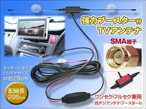 ミニゴリラ 強力ブースター付きTVアンテナ SMA端子 ダイポール型