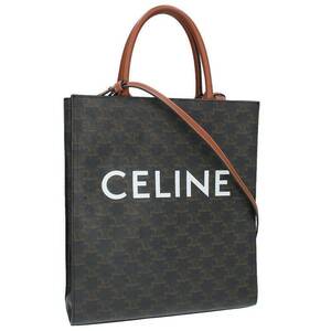 セリーヌバイエディスリマン CELINE バーティカルカバ スモール ロゴプリントトリオンフキャンバス2WAYトートバッグ 中古 SS13