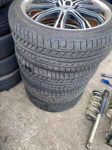 Sk1216 ワークシュバート 18 アルミホイール　7.5J+47 ５穴114.3 215/45R18 バリ山 22年 4本セット GOOD YEAR 