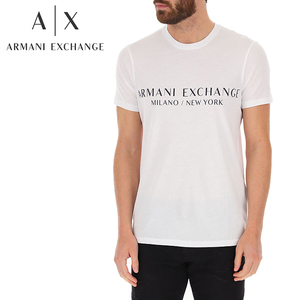 送料無料 5 ARMANI EXCHANGE アルマーニ エクスチェンジ 8NZT72 Z8H4Z 1100 ホワイト クールネック Tシャツ size L