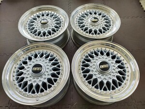 pcd 4×100 フラットバック 16inch BBS RS 7J×16H2ET33 2本 7J×16H2ET24 2本 センターキャップロータイプ4枚 リバレル pcd加工 中古品