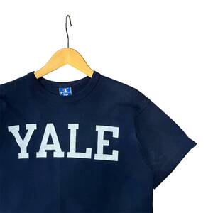 90s ビンテージ チャンピオン YALE カレッジプリント Tシャツ L USA製 ネイビー 90年代 ヴィンテージ Champion チャンピオ アメリカ製