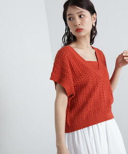 「N.（N. Natural Beauty Basic）」 ニットアンサンブル MEDIUM オレンジ レディース