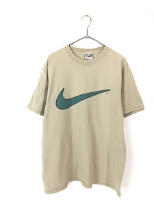 古着 90s USA製 NIKE BIG スウォッシュ プリント Ｔシャツ M 古着