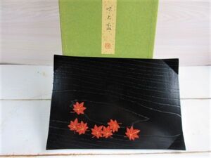 未使用 【吹上盆】 象彦(九代 西村彦兵衛) 紅葉の絵柄 紙箱付　京の漆芸　漆器　漆工　伝統工芸　茶器　茶事　茶会　保管品①