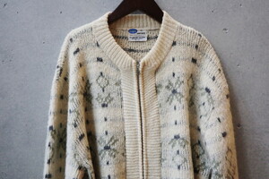 60s Pilgrim Mohiar Cardigan モヘア ニット ジップ カーディガン ウーヴィンテージ グランジ 70s カートコバーン レア 希少 柄