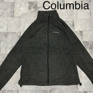 Columbia コロンビア フリースジャケット ジップアップジャンパー 裾ドローコード USA企画 アウトドア グレー サイズM 玉FS1175