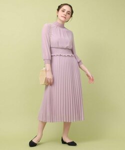 【定価1.8万】アナトリエ ウエストシャーリングシフォンプリーツワンピース38ピンクab3 anatelier