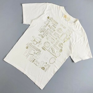 美品 THEATRE PRODUCTS シアタープロダクツ ゴールドプリントTシャツ トップス メンズ 白 サイズS*RC988