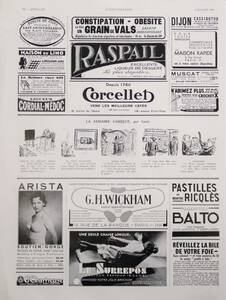 フランス アンティーク 広告 1937年 欧米 雑誌広告 ビンテージ ポスター風 インテリア フレンチポスター #RASPAIL