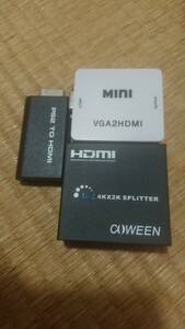 VGAHDM&HDMIスプリッター&PS2 TO HDMI 動作未確認ジャンク【送料無料】