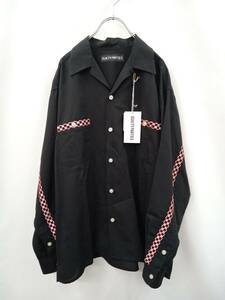 美品 GUILTY PARTIESギルティパーティー WACKO MARIA 24FW-WMS-OC07 SWITCHING SHIRTS 長袖シャツ タグ付き L ブラック×ピンク 通年