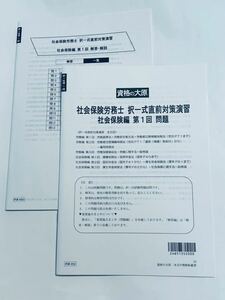 ★2024資格の大原　択一式直前対策　社会保険編1回健康保険法・国民年金法　　新品未使用　令和6年　社労士試験　　社会保険労務士