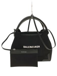 BALENCIAGA◆ネイビーカバスXS/ショルダーバッグ/キャンバス/BLK/390346・1000・U・002123