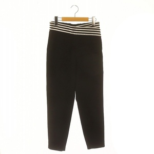 ボーダーズアットバルコニー BORDERS at BALCONY TAPERED PANTS パンツ テーパード 34 黒 ブラック /NR ■OS レディース