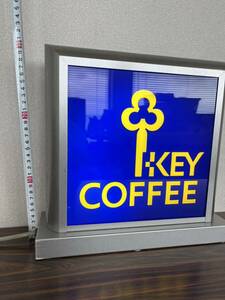 美品◇KEY COFFEE看板　非売品　黄色文字　完動品