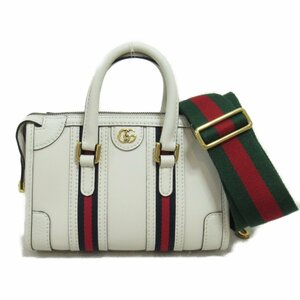 グッチ ダブルG付き ミニ トップハンドル 2wayショルダーバッグ ブランドオフ GUCCI レザー 2wayショルダーバッグ レザー 中古 レディース