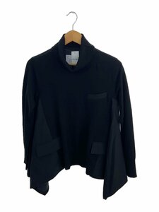 sacai◆ニット・セーター(薄手)/1/ウール/BLK/21-05664