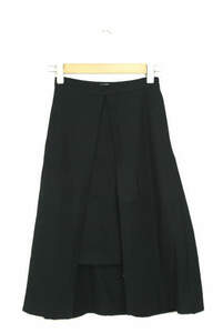 CLANE クラネ WOOL TRAPEZE SKIRT ウールトラペーズスカート 309056 34 ブラック 台形 レイヤード ボトムス lc23446