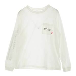 WTAPS ダブルタップス MILSPECC クルーネック 丸首 コットン カットソー 長袖 Tシャツ ホワイト系 【中古】