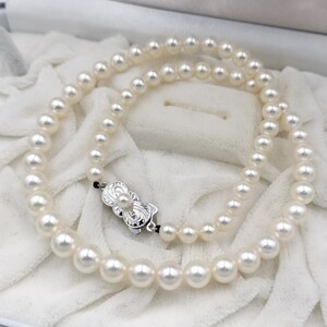 【花珠級!!】ミキモト MIKIMOTO アコヤ あこや パール ネックレス JAL 5.0mm〜7.2mm 42cm SV 刻印 23.0g 本真珠 jewelry necklace 日本航空