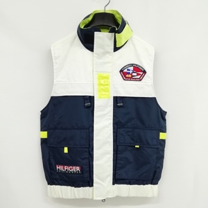 トミーヒルフィガー TOMMY HILFIGER SAILING GEAR 90s セーリング ジップアップ ベスト ジャケット ナイロン M ネイビー ホワイト メンズ