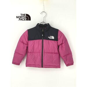 A9473/訳あり 秋冬 THE NORTH FACE ザ ノースフェイス 700 ナイロン ヌプシ ダウンジャケット ブルゾン 18-24M ピンク キッズ