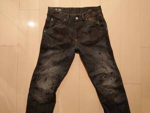 G-STAR RAW♪5620 3D TAPERED♪黒色Paint♪Vietnam♪ジースター♪立体裁断♪希少♪W28 L32♪D01517 8170 6520