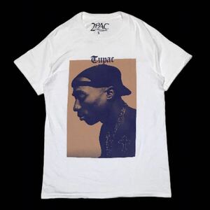 【美品】FREAKS STORE 2PAC HIP HOP TEE フリークス ストア グラフィックフォト 半袖Tシャツ メンズS ホワイト 白 ヒップホップ レア 正規