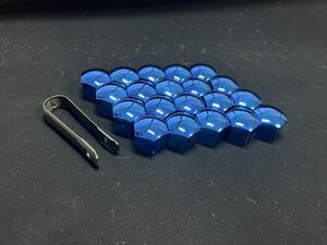 ★ ホイールナット カバー 20個セット　4穴・5穴用 21mm 青　ブルー　光沢　ツヤあり 新品未使用　★