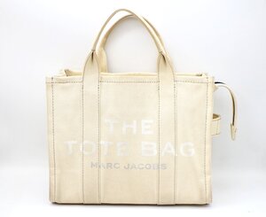 マークジェイコブス THE TOTE BAG キャンバス トートバッグ ハンドバッグ ベージュ系 MARC JACOBS z24-3589 中古品 z_b