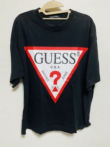 メンズ GUESS ゲス プリントTシャツ ブラック サイズM ストリート カジュアル 黒 半袖 031024-015