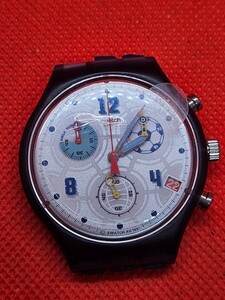 稼働品 スウォッチ クロノグラフ Swatch Chronograph W杯初出場記念モデル 1998フランス大会 電池交換済み 本体のみ！ E0605