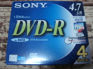 SONY・ソニー^,,.DVD‐R*1-8倍速記録対応*データ用追記型*4PACK_.,,^「未使用品」