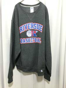 RUSSELL ATHLETIC ラッセルアスレチック　プリントスウェット　USA古着　REVERSIDE BASKETBOLL　グレー系　Mサイズ