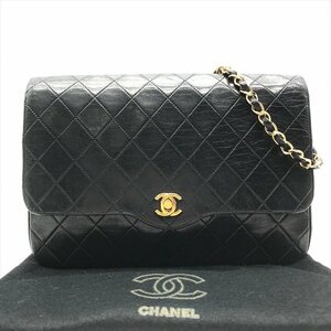 1円 良品 CHANEL シャネル ココマーク マトラッセ ターンロック チェーン ショルダー バッグ ブラック a3950