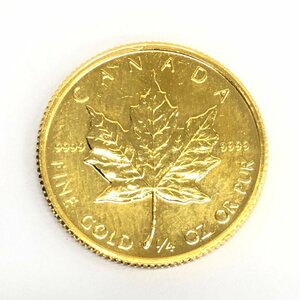 K24IG　カナダ　メイプルリーフ金貨　1/4oz　1986　総重量7.7g【CEBD4038】