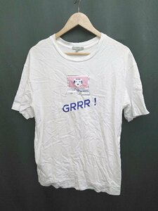 ◇ 23区 ニジュウサンク クルーネック プリント 半袖 Tシャツ カットソー サイズ38 オフホワイト系 レディース P