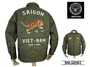 【送料無料 30%OFF】HOUSTON ヒューストン Thinsulate ベトナムジャケット TIGER柄 ベトジャン NO.51267 OLIVE DRAB _Lサイズ