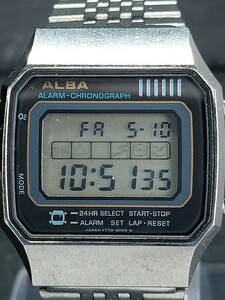 SEIKO セイコー ALBA アルバ Y770-5010 デジタル ヴィンテージ 腕時計 シルバー メタルベルト ステンレス 新品電池交換済み 動作確認済み