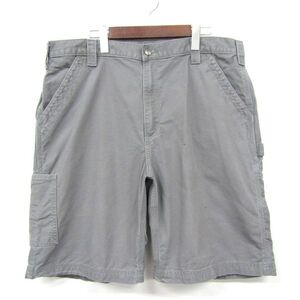 ビックサイズ W38 carhartt ワーク ペインター ハーフ パンツ ショーツ グレー カーハート 古着 ビンテージ 4M2108