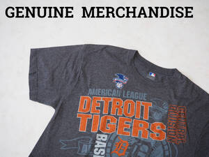 ☆送料無料☆ GENUINE MERCHANDISE USA直輸入 古着 半袖 MLB メジャーリーグ デトロイト・タイガース Tシャツ メンズ XL グレー 中古 即決